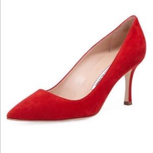 Manolo Blahnik BB Suede Pump, Red, Women's, 37